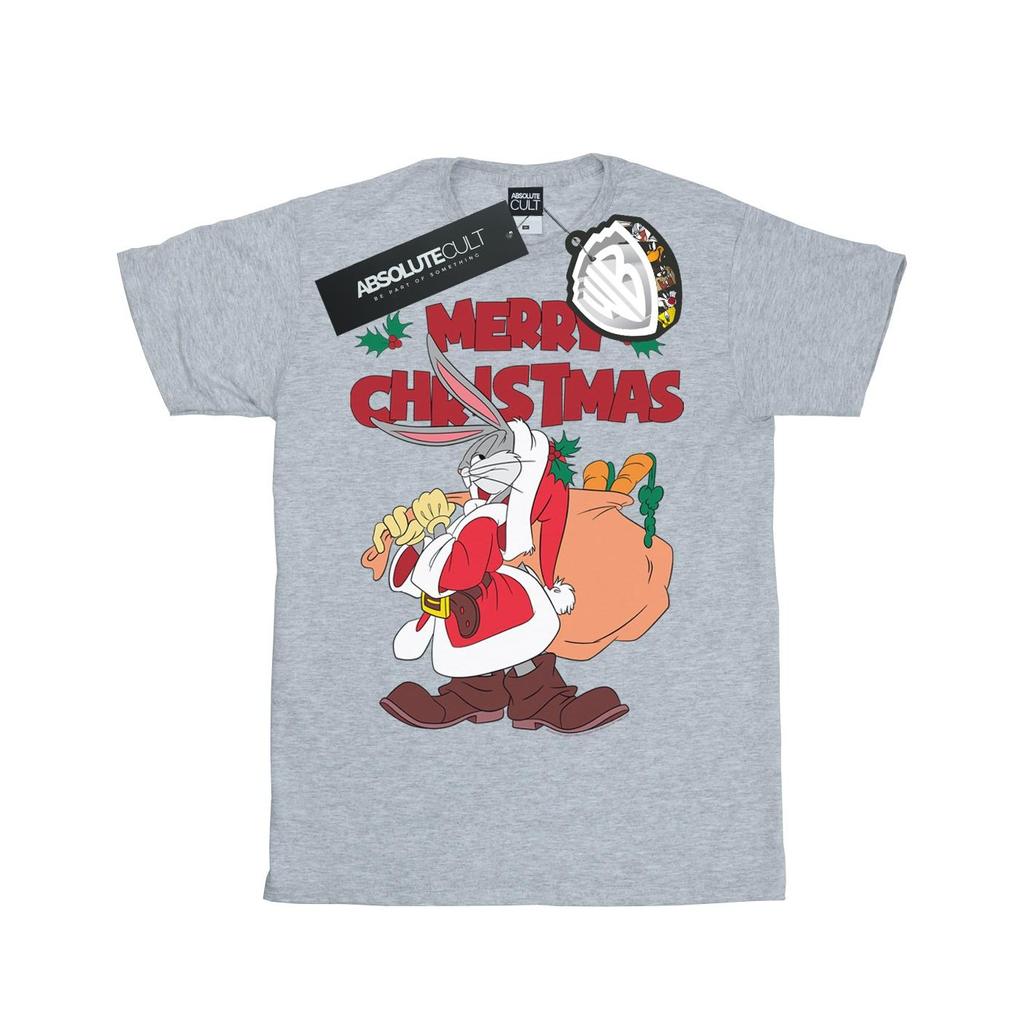 Looney Tunes Womens/Ladies Santa Bugs Bunny Cotton Boyfriend T-Shirt