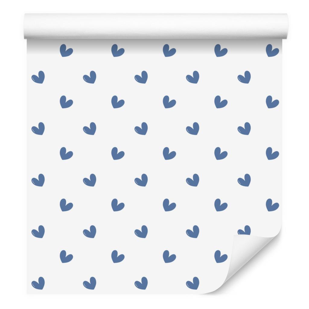 Heart Wallpaper White, Blue, Azure and Light Gray 50x1000