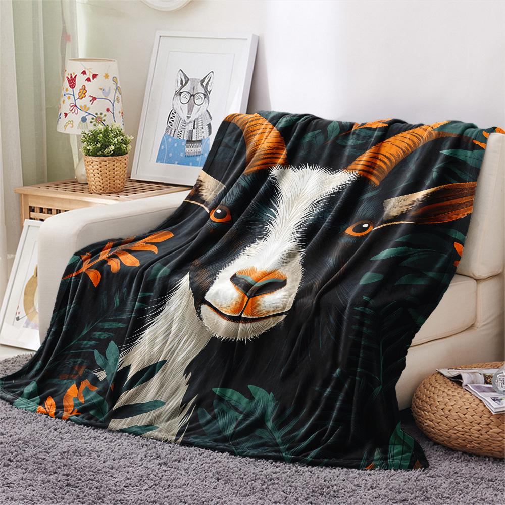 Sheep Print Flannel Blanket, High quality Comfortable for All Seasons, Home Decor, Warmth and Comfort, Perfect for Christmas Gifts