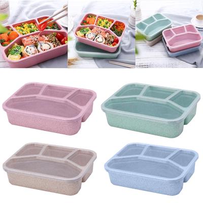 Öğle Yemeği Kutusu Yeniden Kullanılabilir 4 Bölmeli Plastik Bölünmüş Gıda Saklama Kabı Kutuları