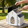 Church Shape Metal Solar Bird Feeders with Light Outdoor Hanging Church Birds Feeders Large Capacity Decorative