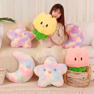 Girl Heart Star Moon Throw Pillow Plush Toy Flower Doll Home Pillow Cushion Girl Soothing Doll
