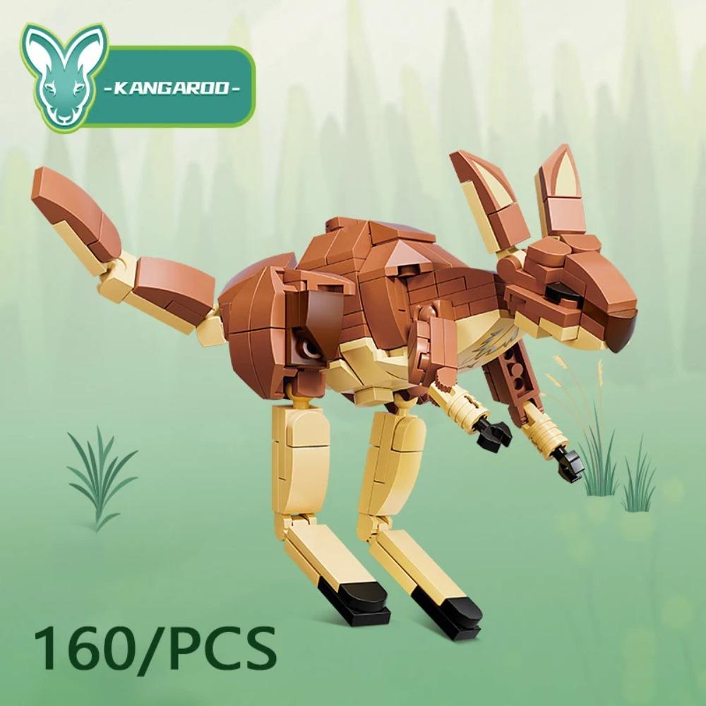 MOC City Creative Building Blocks Accessories Zoo Rhino Lion Kangaroo Wolf Fox Frog Bee Crow Peacock Mini Brick Toy Gifts X021