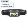 Portable Mini Head Mounted Flash Light USB Rechargeable With Motion Sensor LED Headlight Professional Security Patrol Emergency