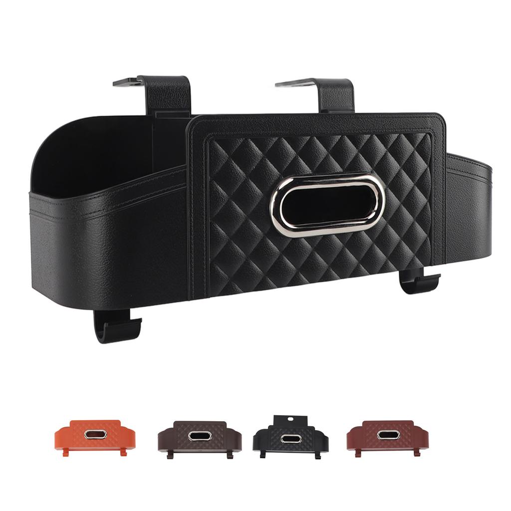 Car Back Seat Napkin Holder Car Back Seat Organizer Plastic Waterproof Stylish Hanging Installation with Cup Holder for Travel