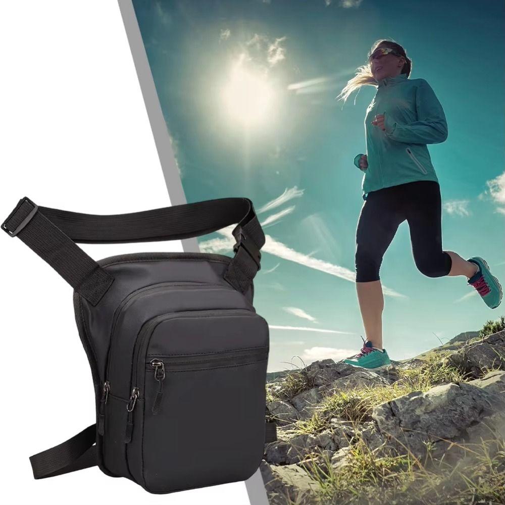 Zipper Multi-Function Fanny Pack PU Leather Travel Chest Bag Cycling Drop Leg Bag  Hiking