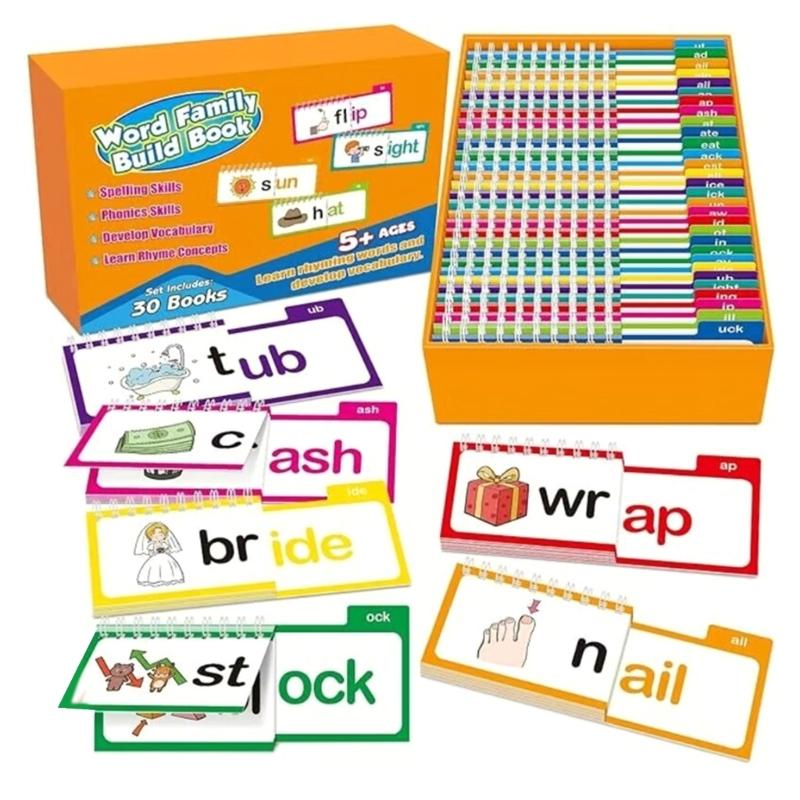 

30pcs Letter Sounds Flash Cards Books Designed For Kids Aged 3-6 To Boost Vocabulary And Cognitive Growth 1