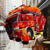 1pc Firetruck Flames Pattern Umbrella Design Automatic Opening and Closing Umbrella, High-quality Travel Umbrella,  c1128234