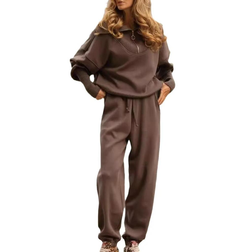 Women's Fashion Temperament Casual Sweatshirt Two-Piece Set - Autumn/Winter 2024