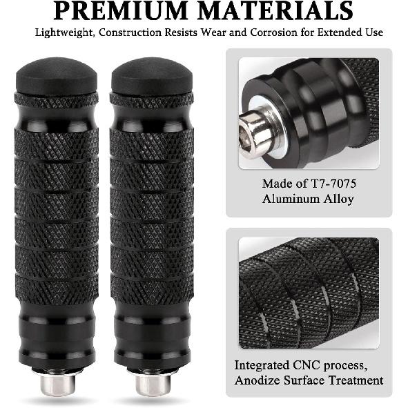 XINGWU Universal M8 Foot Pegs Bike Pegs CNC Anti-Skid Footpegs for Super 73 Yamaha Honda Suzuki Aprilia Electric Car Motorbike Scooter Mini Bike