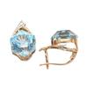 Exquisite Russian 585 Purple Gold Topaz Earrings For Women'S Crystal Clear Simple Temperament Rose Gold-Plated Colored Gold Earrings