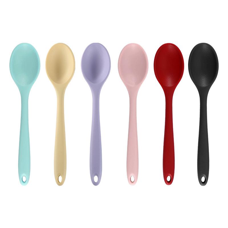Long Handle Silicone Noodle Spoon Rice Salad Mixing Kitchen Teaspoon