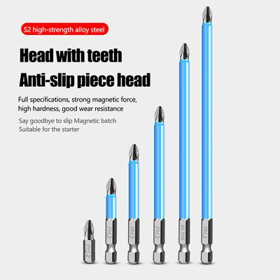 7/10Pcs Cross Nonslip Screwdriver Drill Bit Set 7 Different Sizes Magnetic Electric Screwdrivers Head Bit Power Tool Accessories