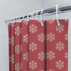 Red Floral Snowflake Shower Curtain Waterproof Decor Bathroom Liner Set For Bathtub Home Improvement Supplies 180Cm X 245Cm (67I