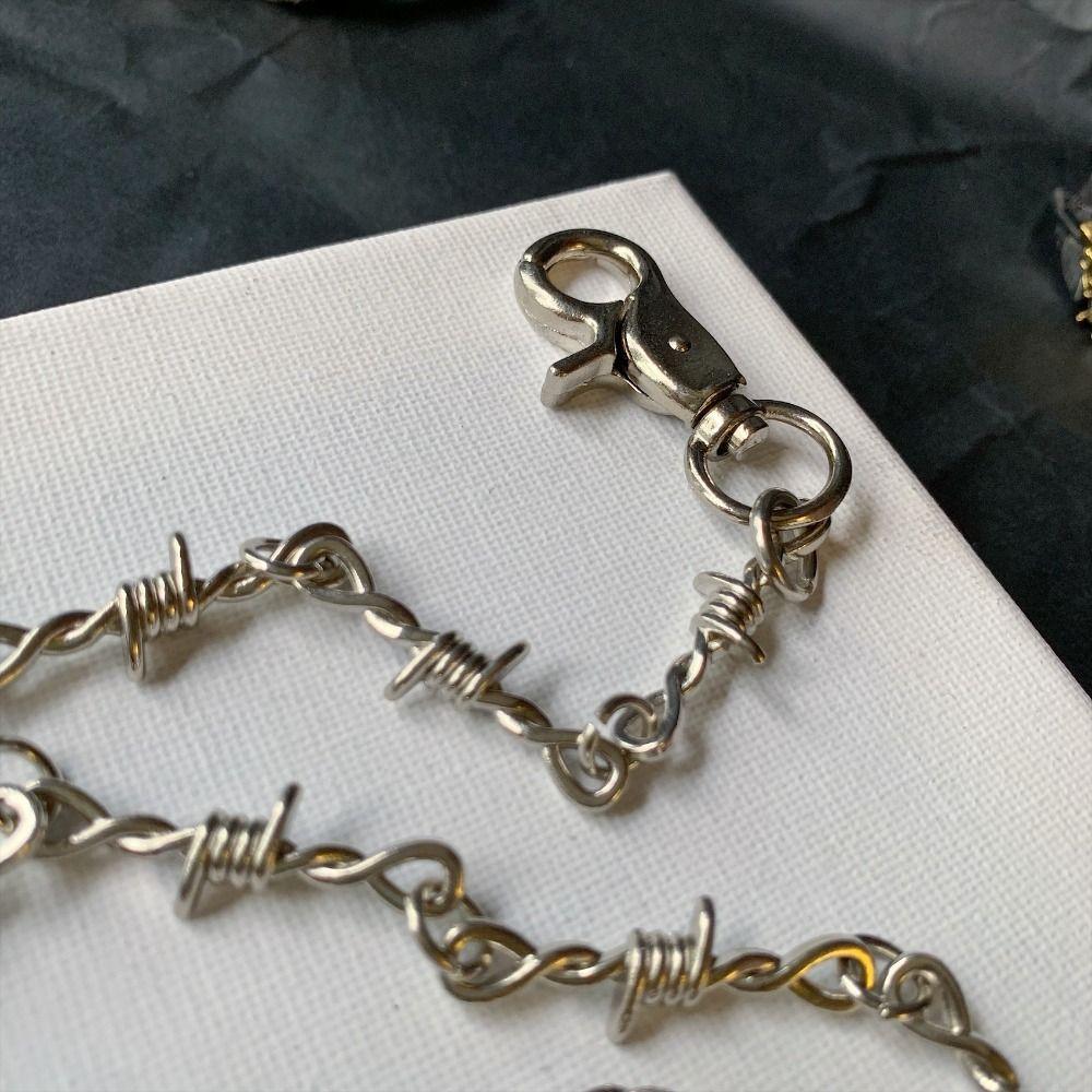 Modische Metall-Hosenkette Hip Hop Dornen Draht Lange Taillenkette Grunge Goth Punk Halskette Damen Herren Jeans Zubehör