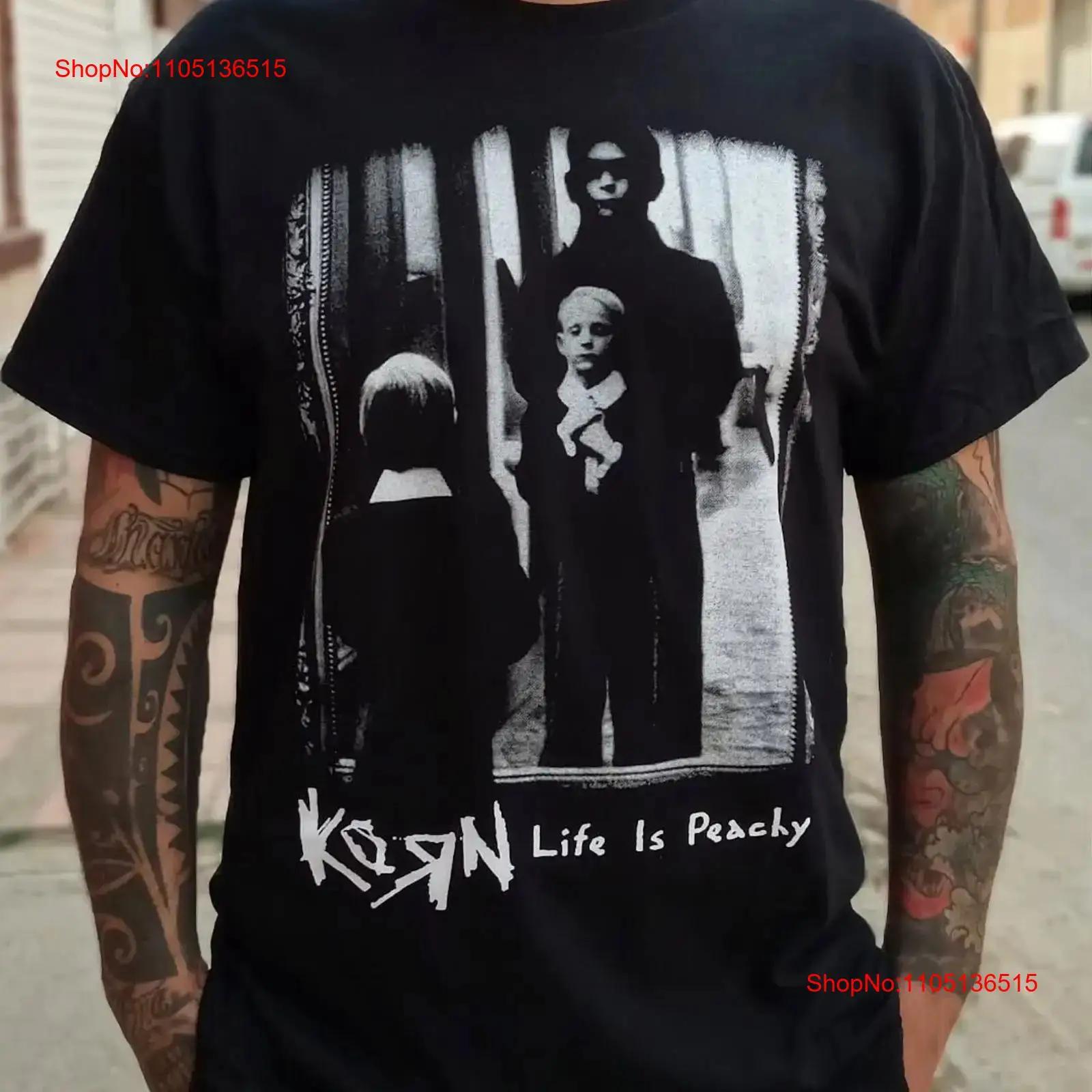 Vintage Korn Life is Peachy T shirt Cotton Black Size S 5XL vintage Washed Casual Breathable graphic homme Stylish Soft S разноцветный