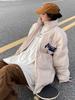Men's Vintage Retro Embroidered Corduroy Jacket with Stand Collar – Cozy Outerwear for Couples