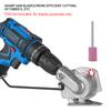Conversion tool from electric drill to fabric cutter, highly  , polished blades for gentle shearing, with special positioning slot design for ceil