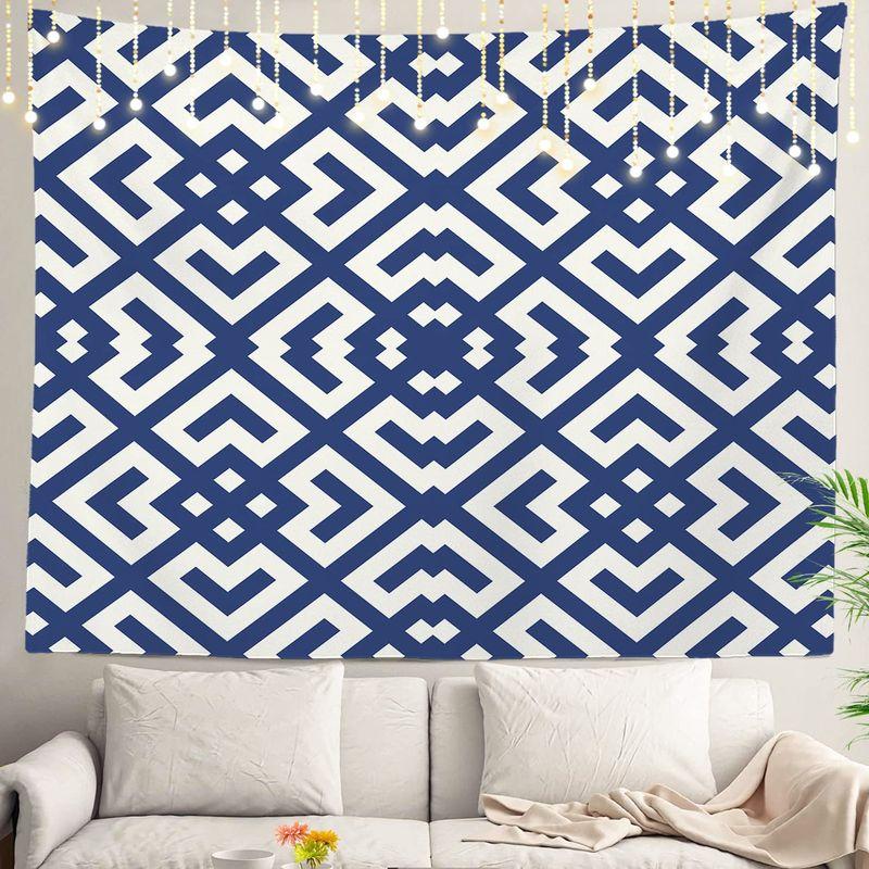 Geometric Boho Pattern Tapestry, Polyester Minimalist Wall Hanging, Aesthetic Living Room Bedroom Home Decor, Gift