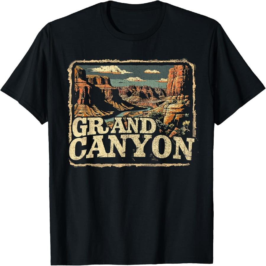 

Grand Canyon - US National Park Vintage Men Women Kids Retro T-Shirt(2) XXXXXL чорний