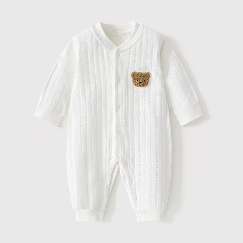 Pure Cotton Newborn Long Sleeve Bodysuit: All-Season, Close-Fitting Pajamas