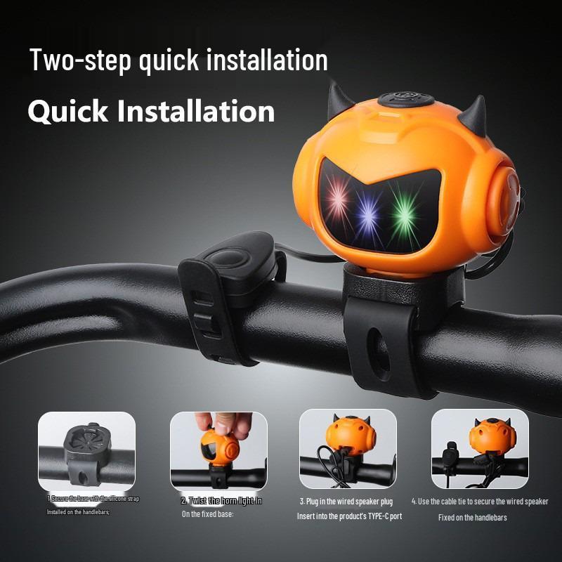 Rechargeable Multi-tone Bicycle Bell: Little Devil Angel
