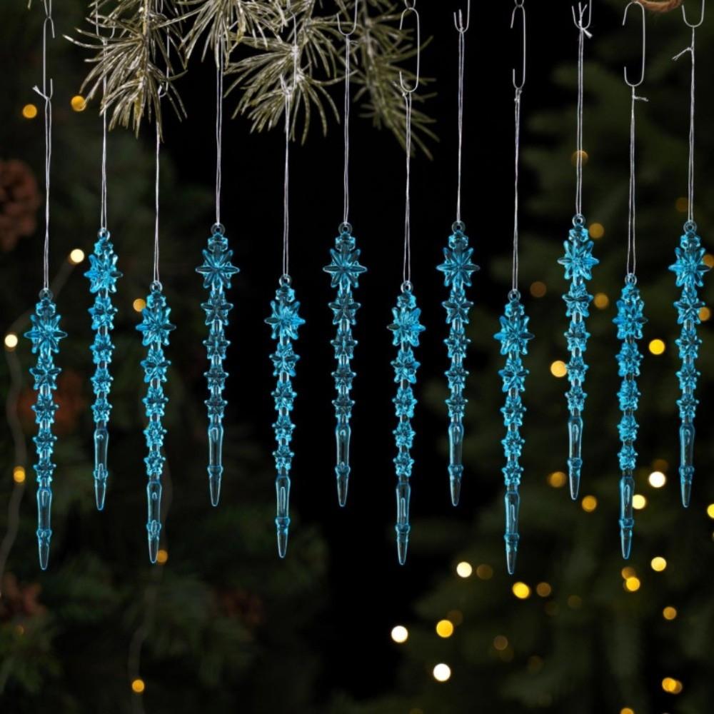 12Pcs Acrylic Christmas Ornaments Snowflake Ornaments Christmas Tree Ornaments Holiday Home Decor