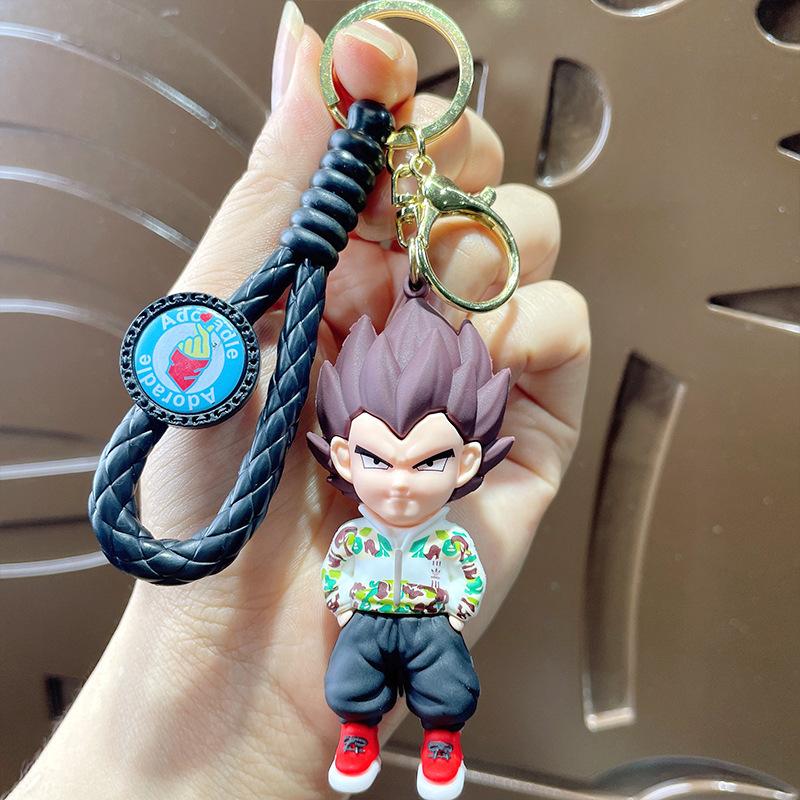 Creative Cartoon Anime Dragon Ball Hand Rope Keychain Trendy Blind Box Doll Backpack Pendant Sun Wukong Small Gift