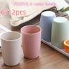 12PCS Wheat Straw Cup Plastic Mouthwash Water Cup Brushing Cup Potable Drinking Travel Cup For Kids Adults