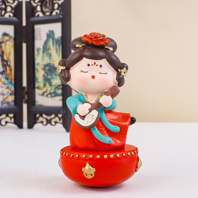 Creative Ancient Tang Lady Figurine: National Tide Style Desktop Ornament