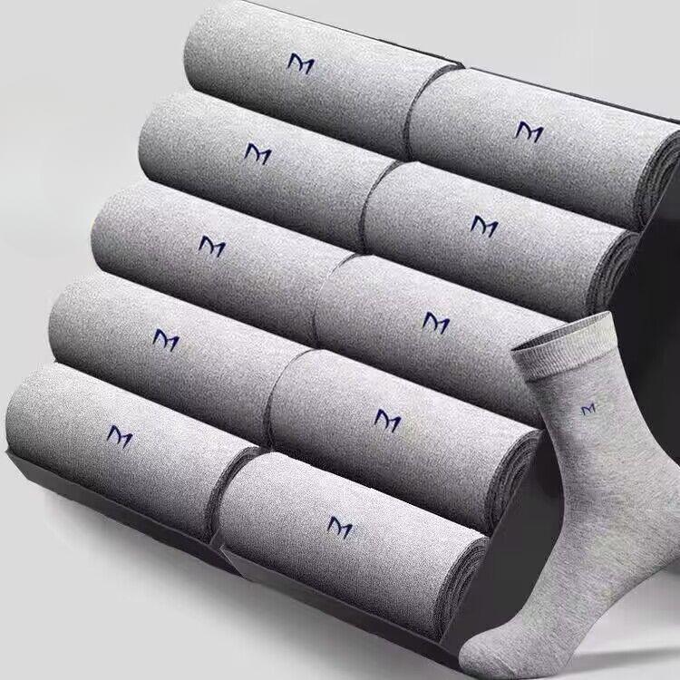 5 pares de Calcetines de Algodón Antibacterianos de Caña Media para Hombre - Transpirables, Desodorantes, Anti-Sudor, Casual de Negocios para Todas las Estaciones