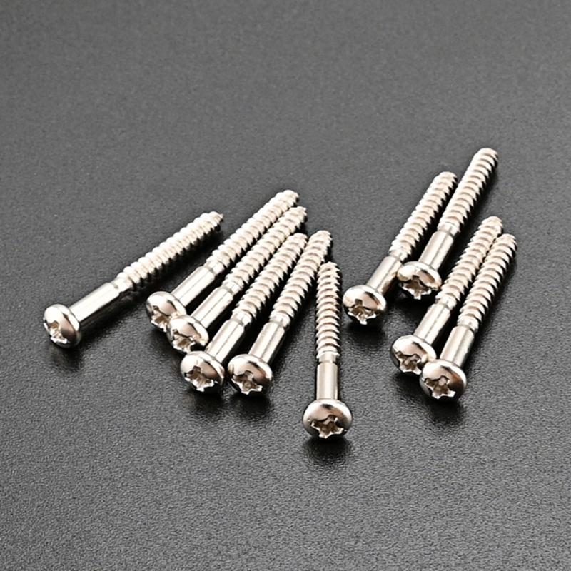 Pack of 10 Guitar Screw Kit for Electric Guitar Bridge Screw Neck Plate Mounting
