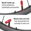 2PCS Bicyle Valve Cap with Valve Core Removal Function Portable Aluminum Alloy Bike Tubeless Tire Valve Stem Cap MTB Accessories