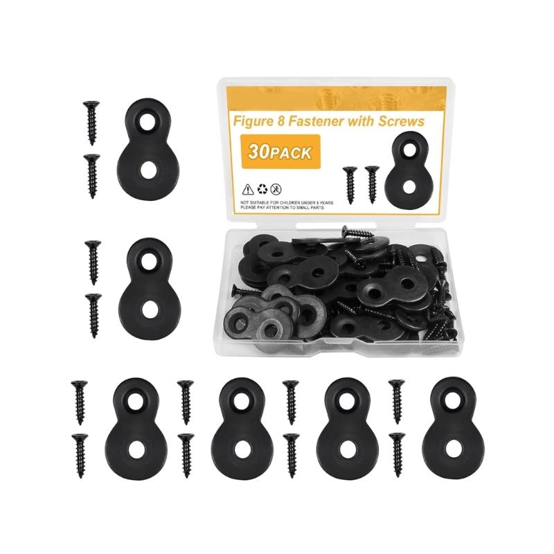 30PCS Metal Double Hole Fastener Plates Hardware Set Easy To Use for Cabinet Door Hinges Installation & Panel Joining
