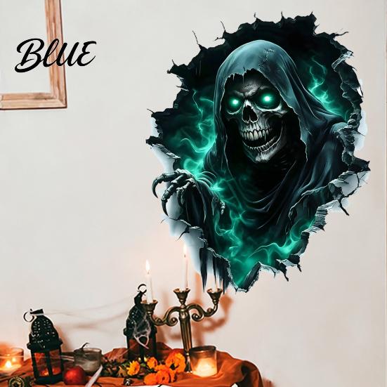 PVC Wall Stickers Halloween Theme Sticker Horror Skull Decal Waterproof Self-adhesive Removable Art Art for Home Living Room Bedroom And