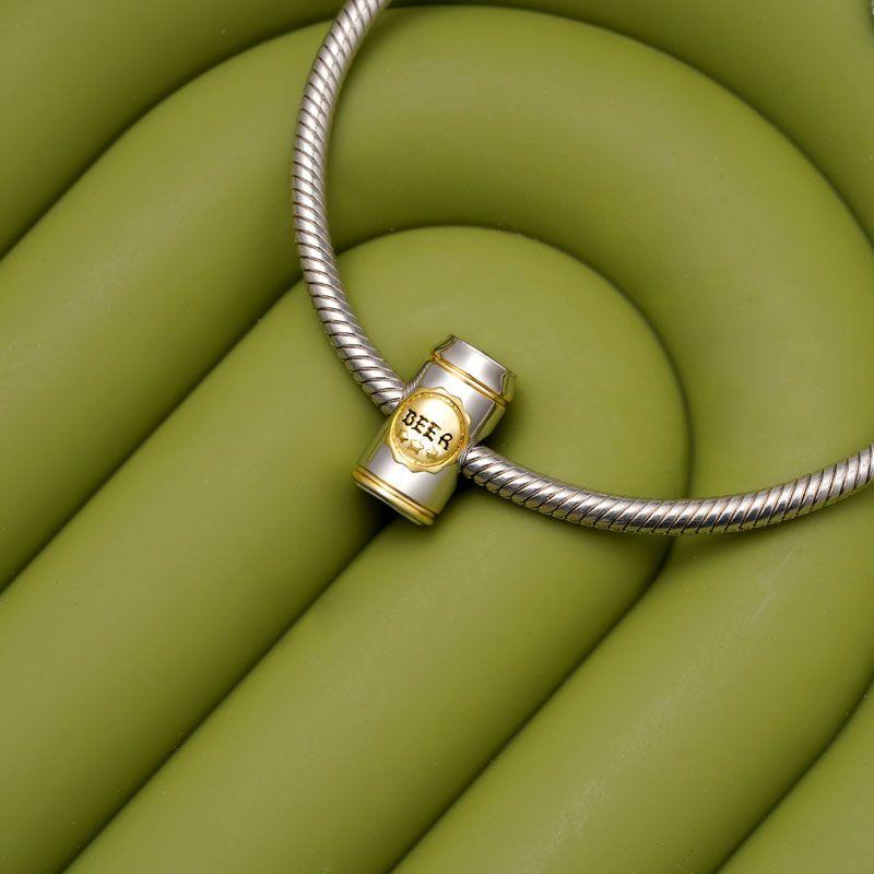 925 Silver Beer Milk Coffee Charms Beads DIY Jewelry For Women Handmade Bracelet Accessories