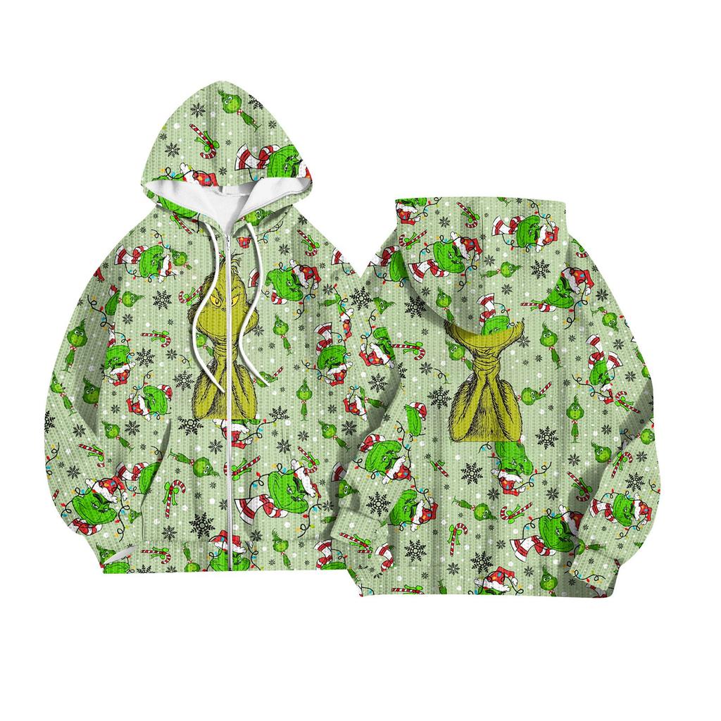 Women's Fashion Jacket Casual Printed Long-sleeved Hooded Cardigan Sweatshirts