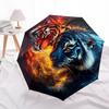 1 PC Automatic Folding Umbrella - Yin Yang Tigers Pattern, Portable & Foldable Design with 8 Ribs, Christmas Birthday Gifts