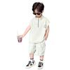 Boys' 2026 Summer Quick-Dry Sleeveless Zipper Two-Piece Set with Letter Print Shorts