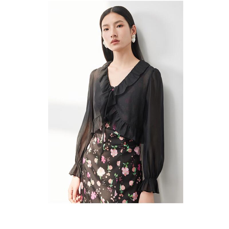 

Ruffle Collar Long Sleeve Blouse XL