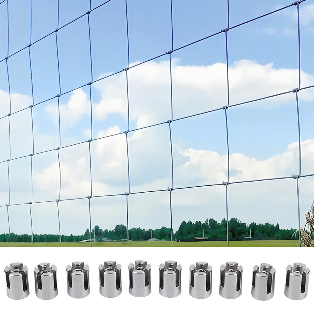 10PCs Cross Cable Clamps Stainless Steel Railing Cable Clamps No Drilling for Climbing Plants & Fence Outdoor