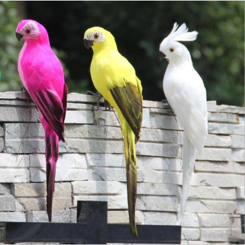 25/35cm Fuuny New Simulation Parrot Bird Garden Props Decor Mini Feather Lawn Ornaments