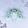 Charming Flower Crowns Headpiece Traditional Chinese Flowers Hair Accessory Eye Catching Floral Headband Ornament