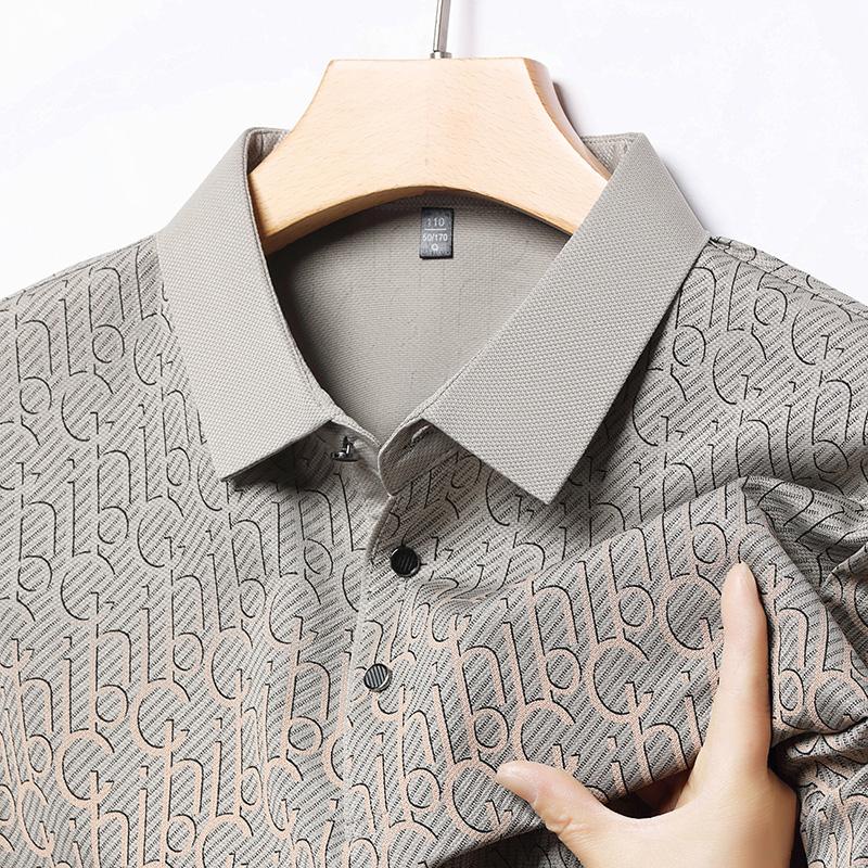 Summer New Men's Short Sleeved T-shirt with Collar Polo Middle Aged Dad's Casual Versatile T-shirt Top T