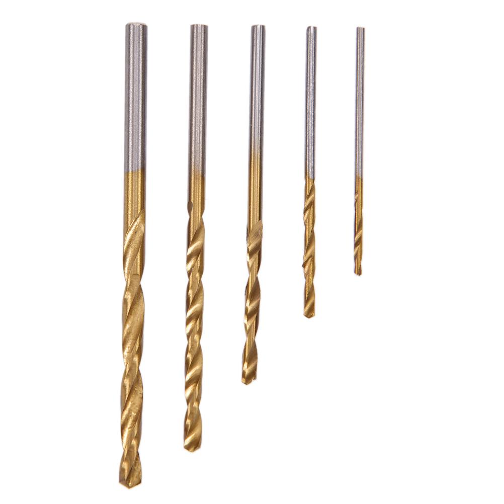 10/50Pcs 1/1.5/2/2.5/3mm Titanium Coated Drill Bits HSS High Speed Steel Drill Bits Set Tool Power Tools
