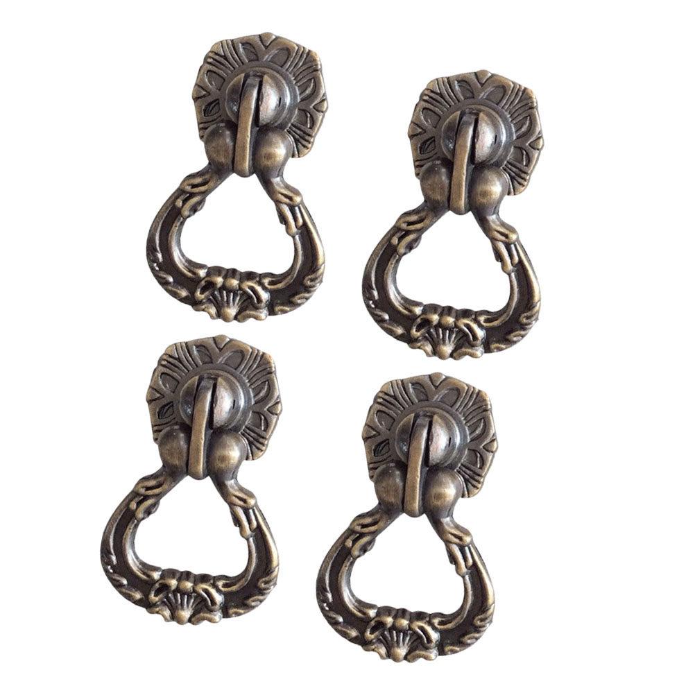 4Pcs Heavy Duty Zinc Alloy Drawer Handle Elegant Design for Cupboard Cabinet Door Dresser Wardrobe Pull Hardware Fixture