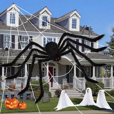 Halloween Große Plüschspinne Horror Halloween Dekoration Party Requisite Outdoor Riesenspinne Deko 30-200cm Kammer Streich Schwarze Spinne