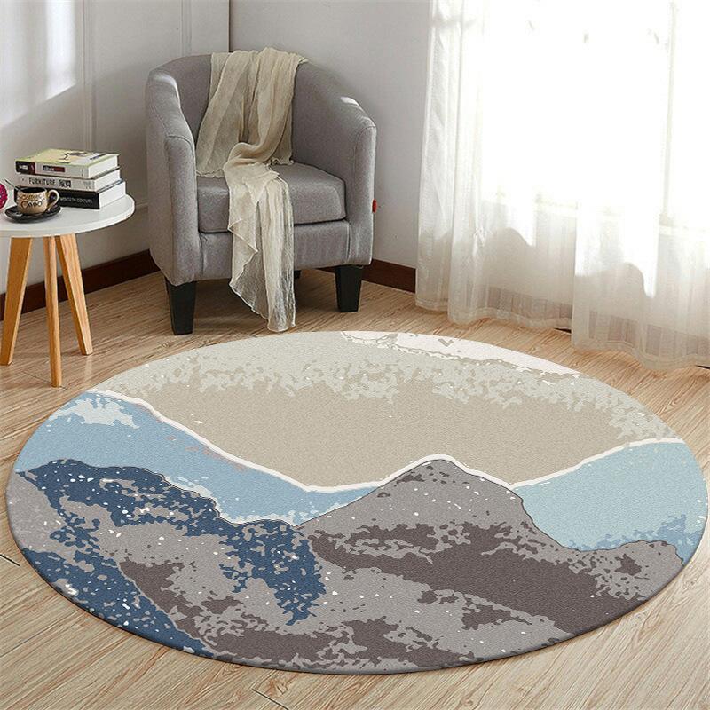 Modern Art Earth Moon Round Carpet Mat Rug Abstract Swirl Starry Sky Ink Splash  Home Decoration Living Room Bedroom Office