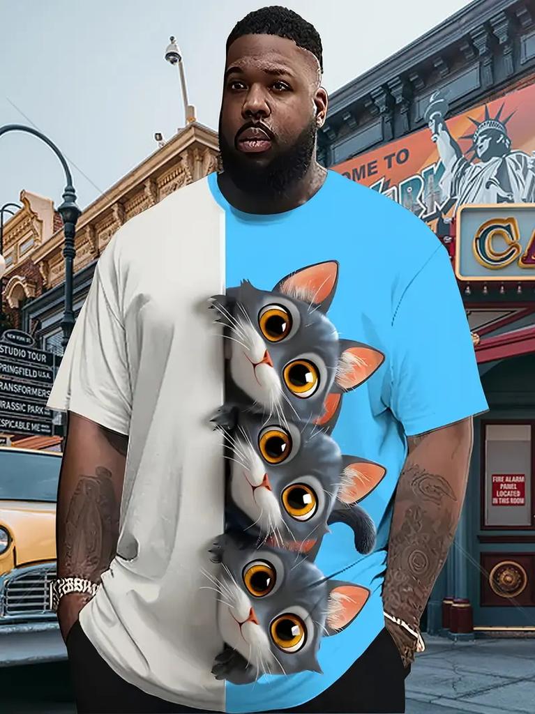 Fun Mouse Pattern 3D Printed T-shirt Summer Casual Comfortable Short Sleeve Top Men's Fashion Street Round Neck Clothing