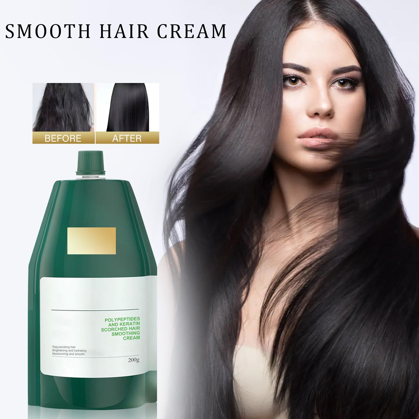 

Крем для волос с пептидным кератином. Увлажняющий крем с пептидами и кератином. Гладкий уход за волосами и разглаживание секущихся кончиков.1 шт. One Size